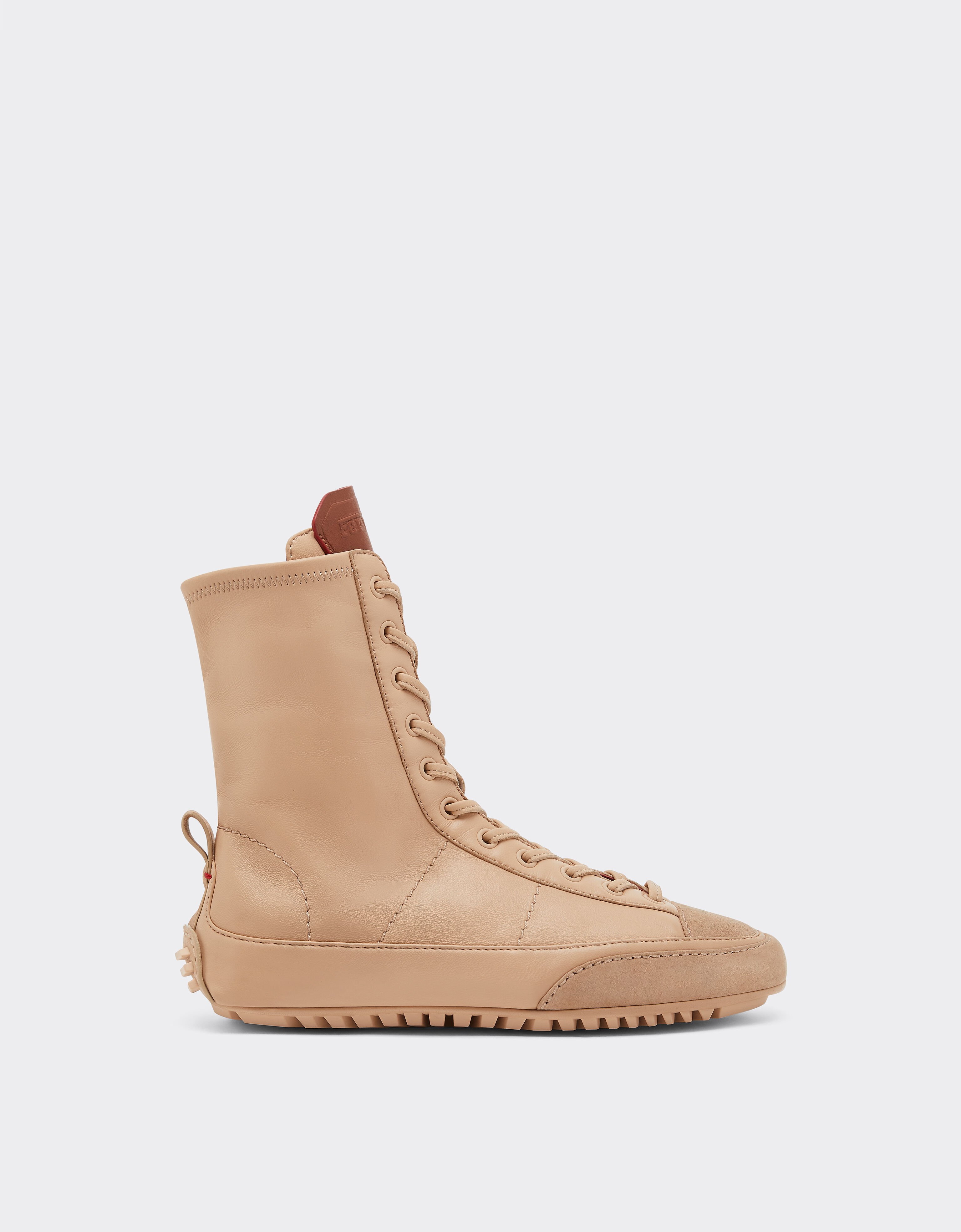Ferrari Nappa leather and suede high-top driver sneaker Nude 22738f