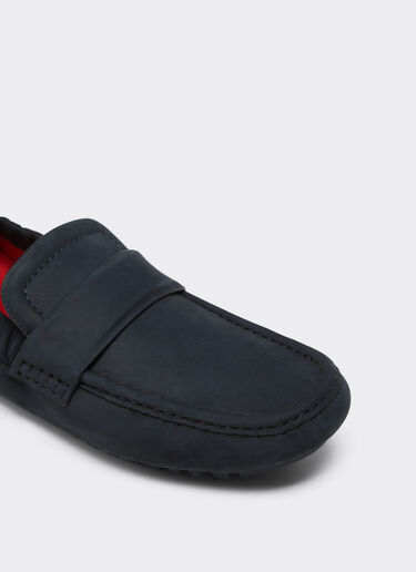 Ferrari Driver loafers in nubuck leather Navy 22034f