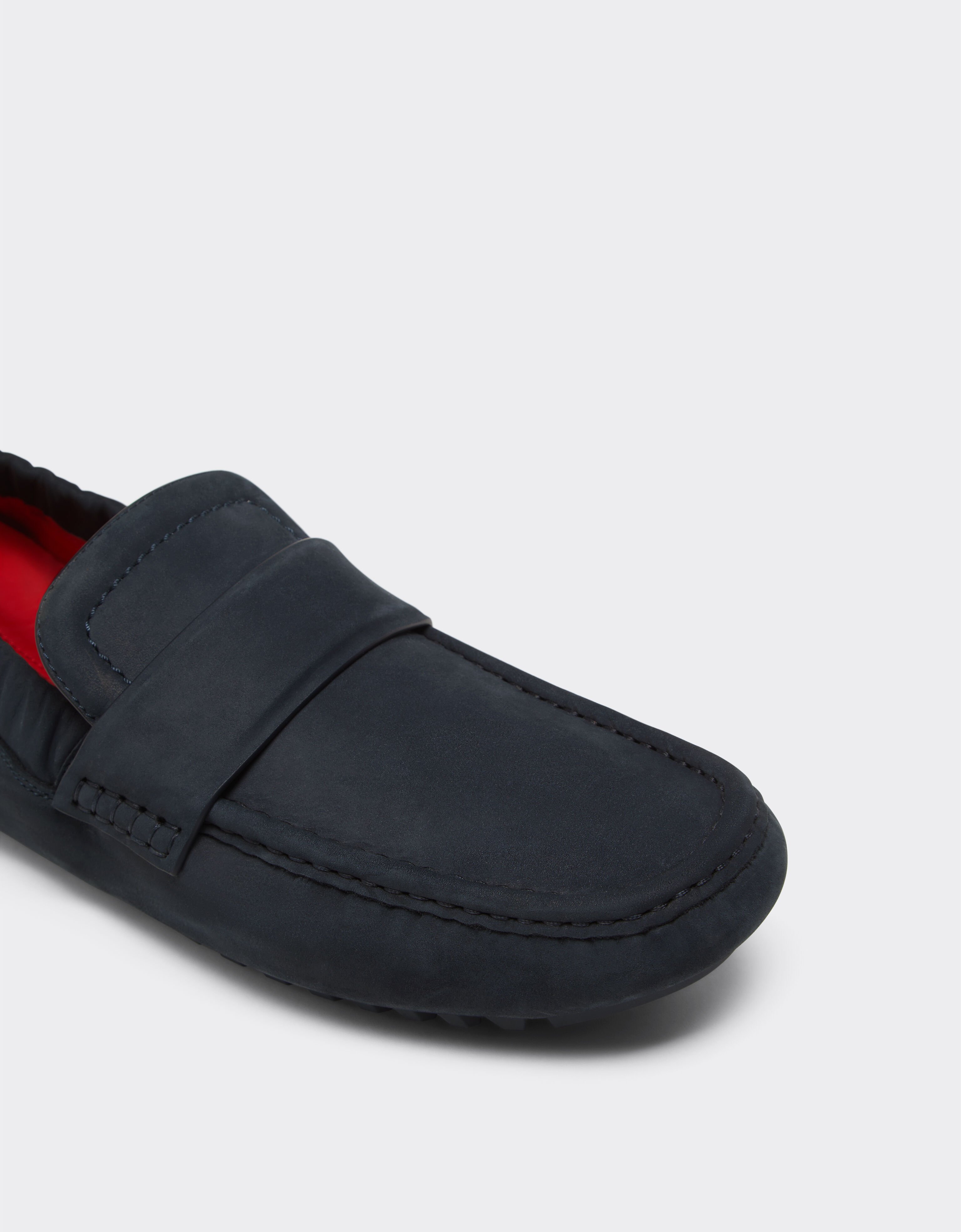 Ferrari Driver loafers in nubuck leather Navy 22034f