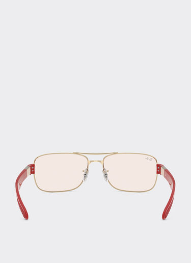 Ferrari Ray-Ban for Scuderia Ferrari RB3763M in metallo argento e plastica rossa con lenti marroni specchiate rosso/giallo Silver LA01Ef