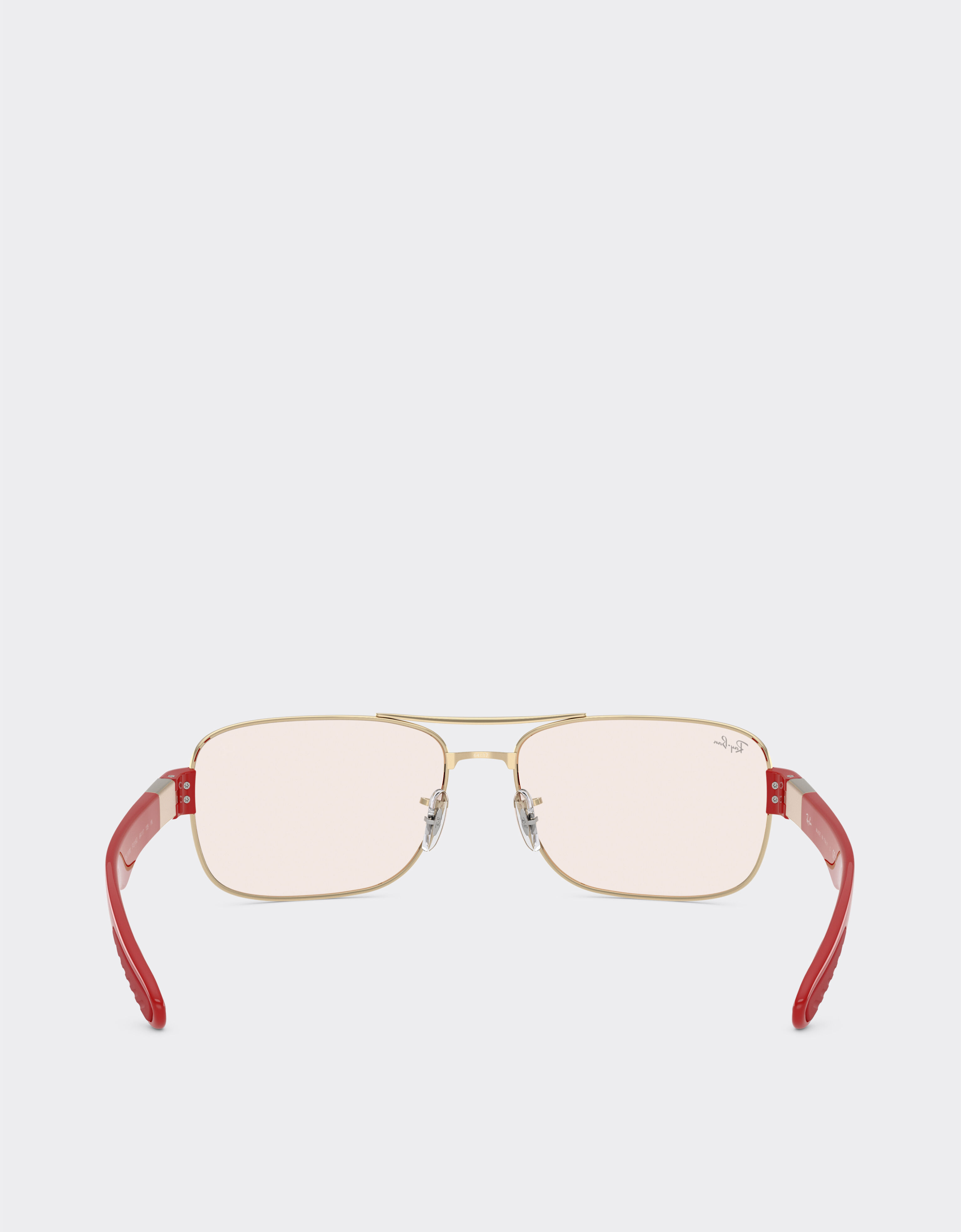 Ferrari Ray-Ban for Scuderia Ferrari RB3763M in metallo argento e plastica rossa con lenti marroni specchiate rosso/giallo Silver LA01Ef