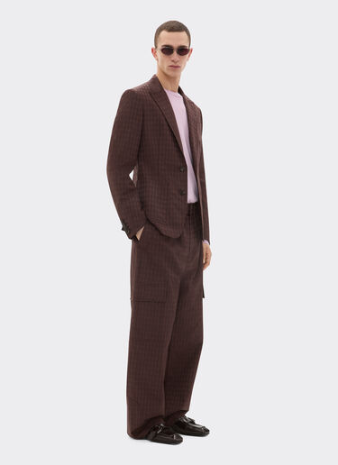 Ferrari Single-breasted blazer in Q-Cycle® cotton twill Mahogany 22685f
