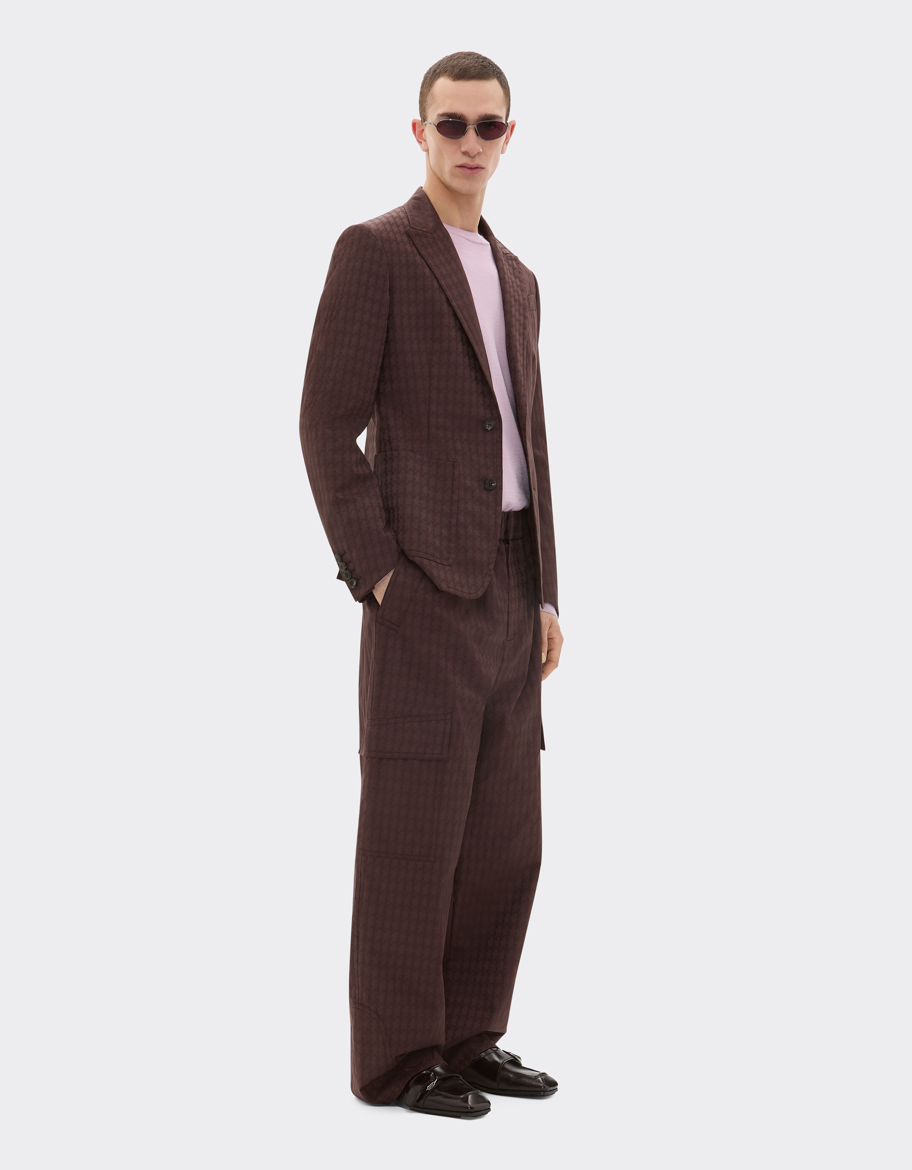 Ferrari Single-breasted blazer in Q-Cycle® cotton twill Mahogany 22685f