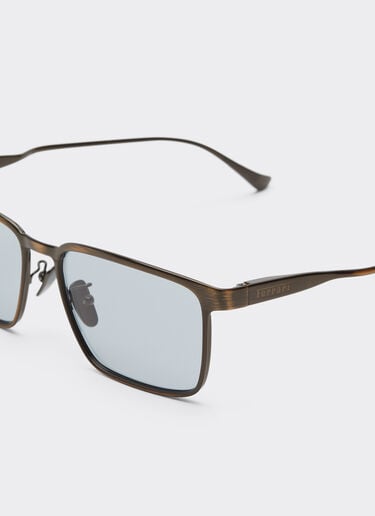 Ferrari Ferrari sunglasses in  brushed gray/brownmetal  with light gray crystal lenses Grey LA0LEf