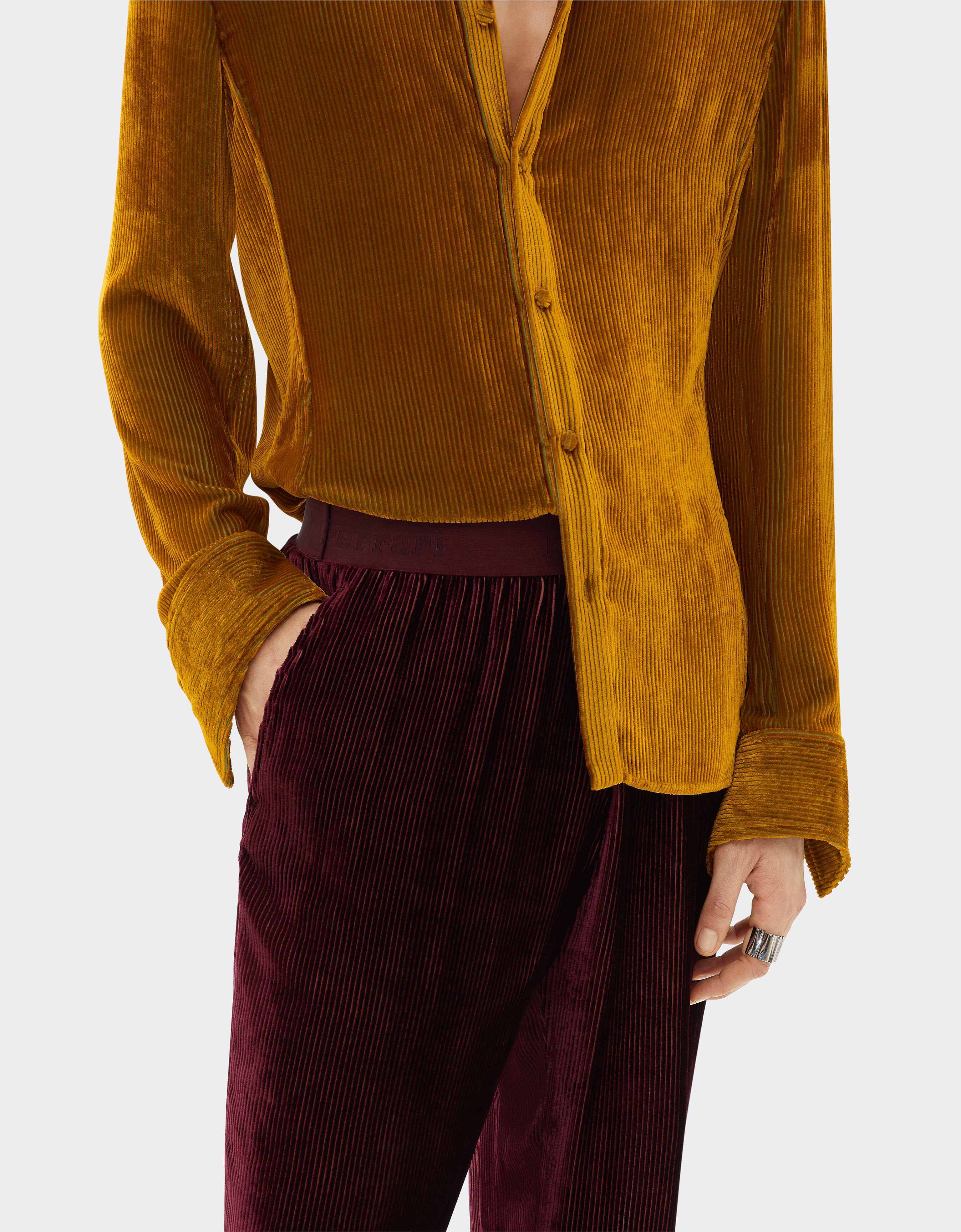 Ferrari Shiny corduroy pants Mahogany 22640f