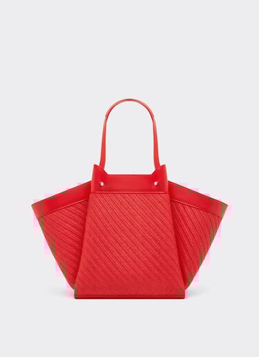 Raffia and leather tote bag Ferrari Raffia and leather tote bag Rosso Dino 49110f