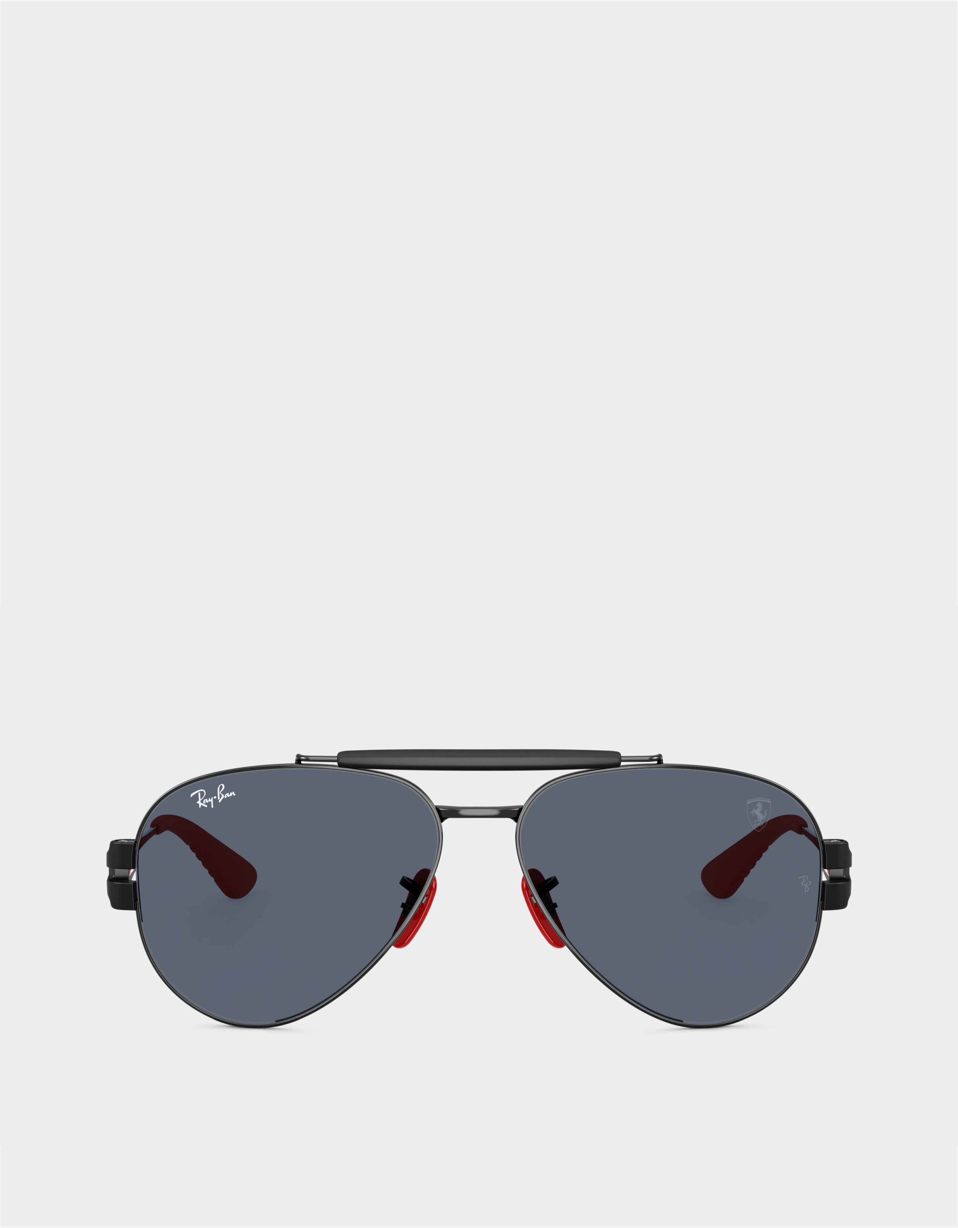 Ferrari Ray-Ban for Scuderia Ferrari RB3762M in black metal with dark grey lenses Black LA01Af
