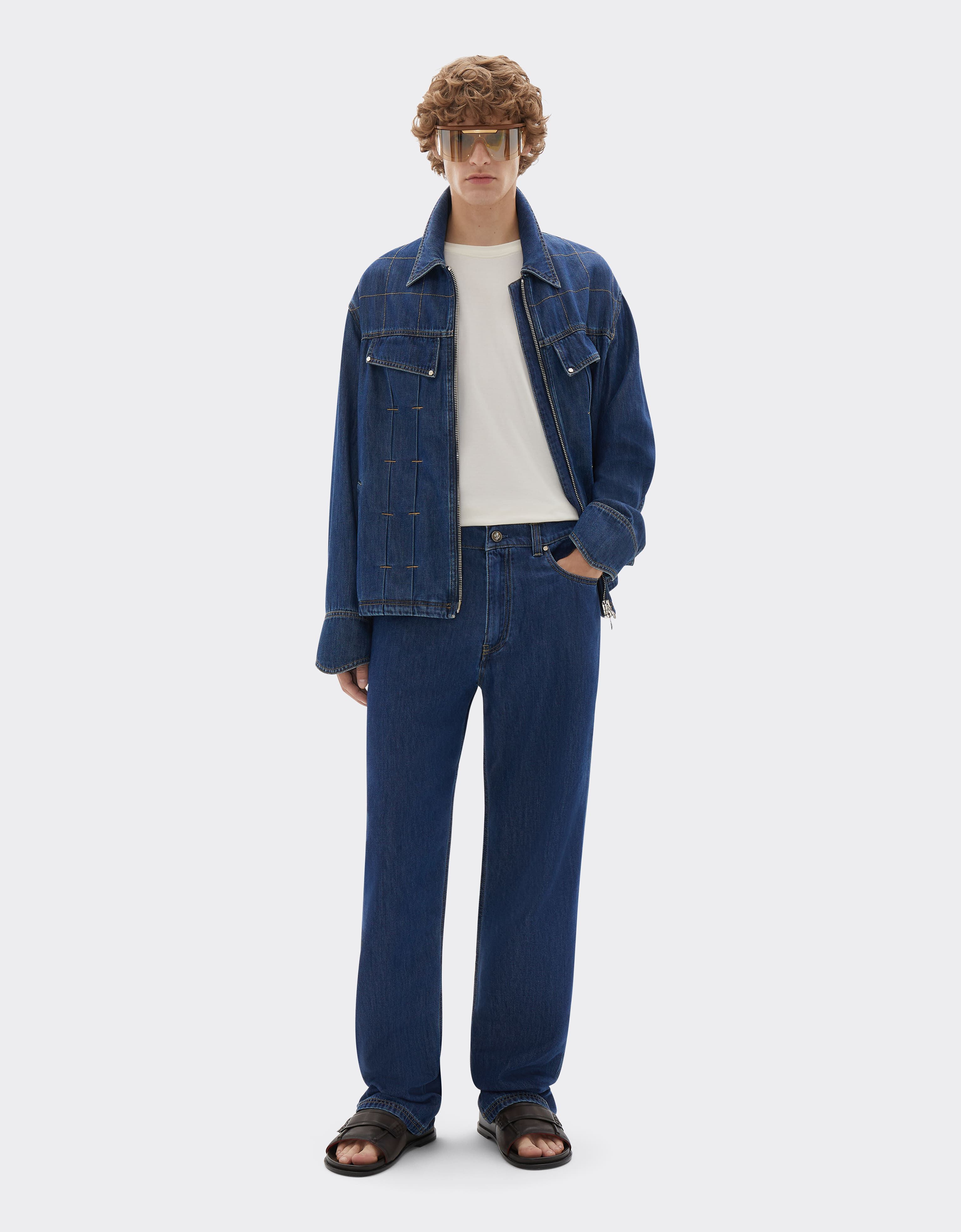 Jean 5 poches avec détails en Alcantara® Ferrari Jean 5 poches avec détails en Alcantara® Blu Denim CDMTR0014DCO0014f