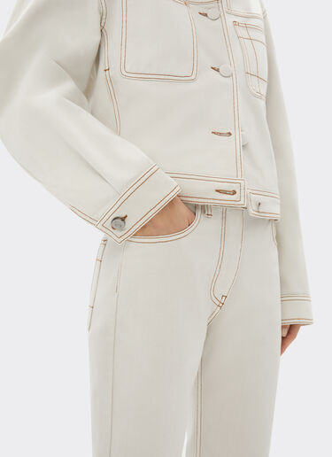Ferrari Five-pocket denim trousers Ecru 21816f