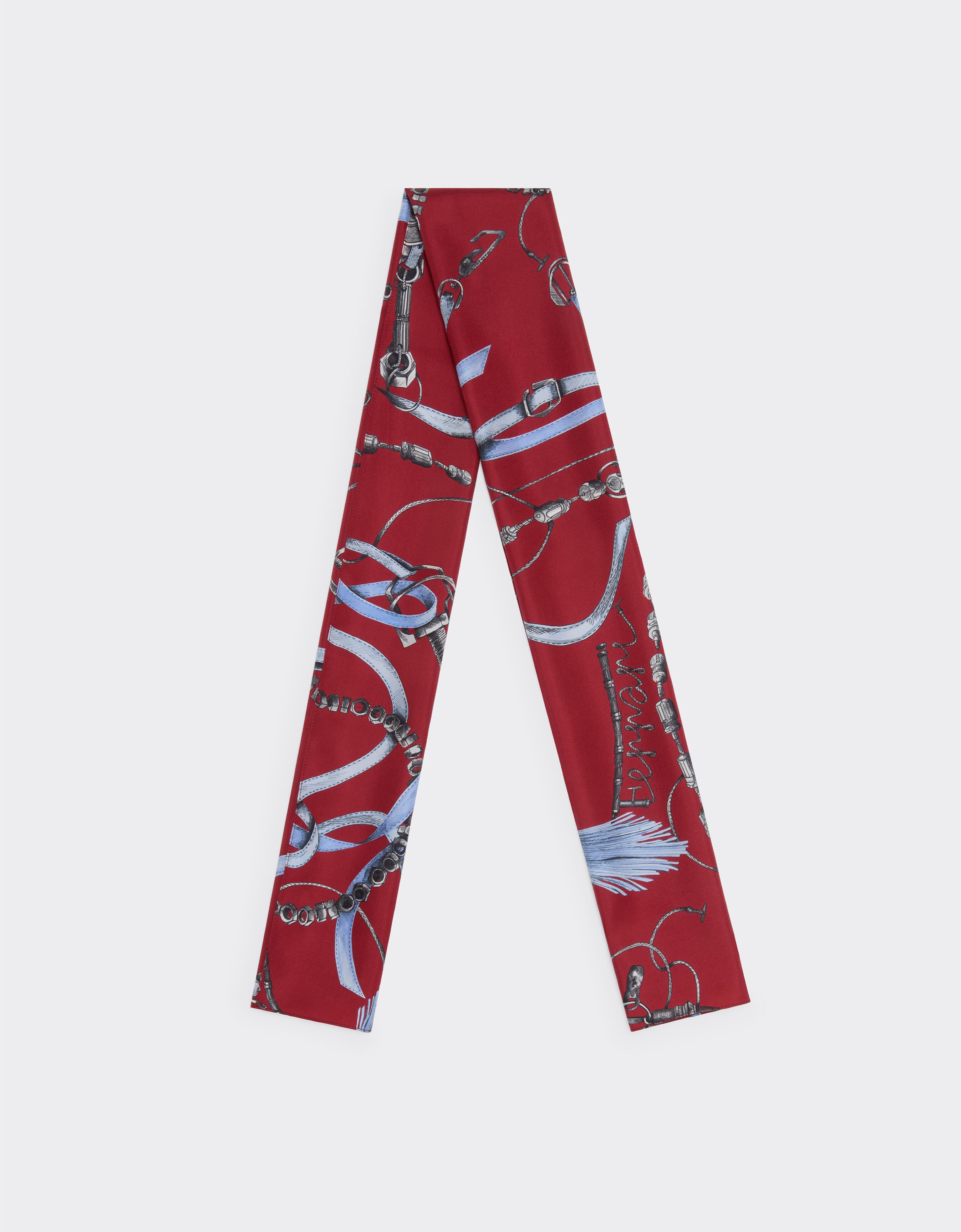 Ferrari Shelley in twill di seta con stampa Ferrari Closet Maison Red 50612f