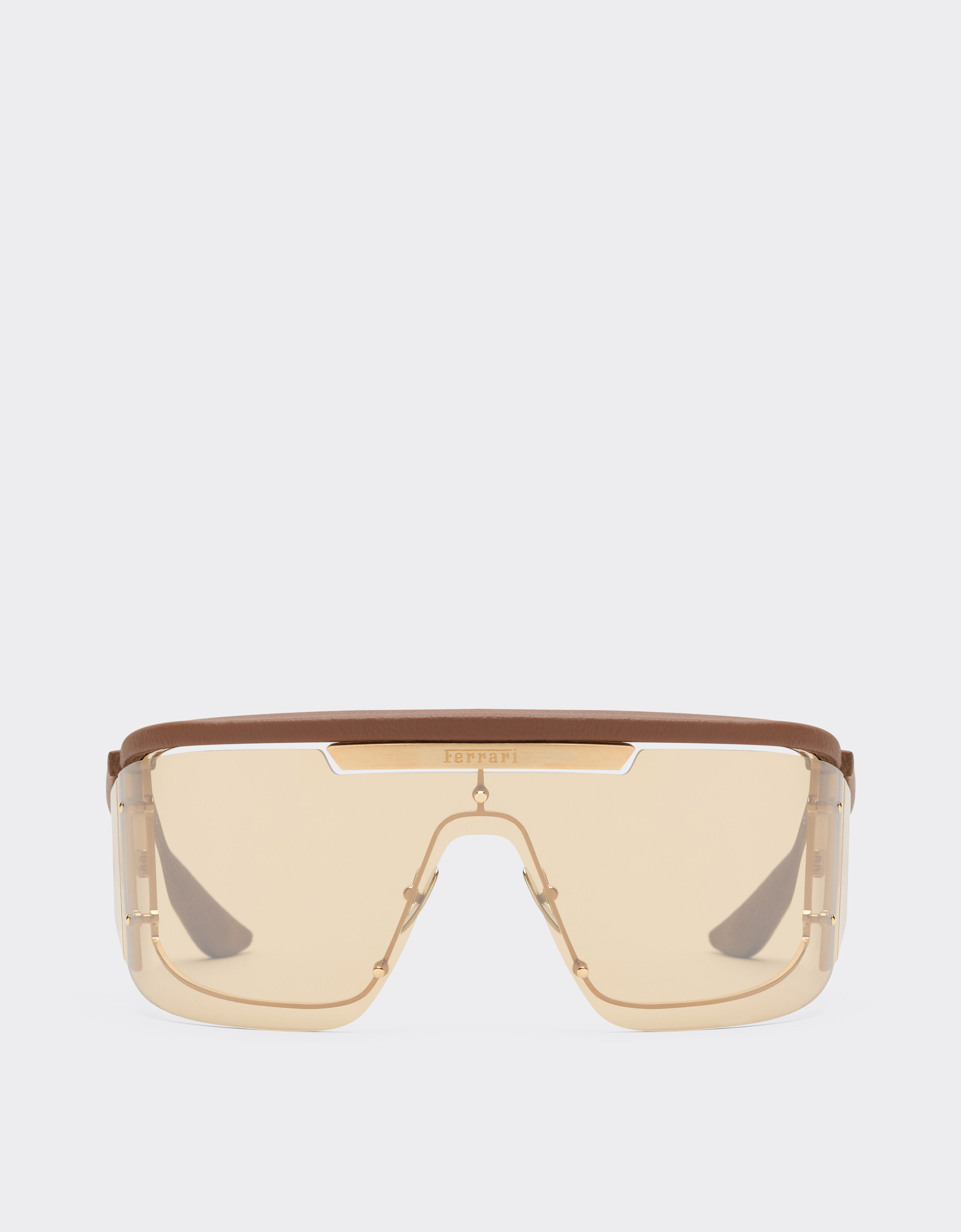 Ferrari Gafas de sol Ferrari de edición limitada de metal y cuero conlentesdoradas espejadas Marrón LA0F6f