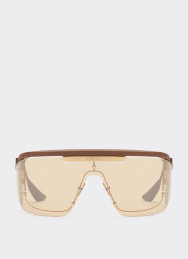 Limited Edition Ferrari metal and leather sunglasses with gold mirroredlens Ferrari Limited Edition Ferrari metal and leather sunglasses with gold mirroredlens Brown LA0F6f