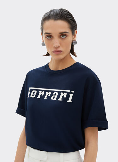 Ferrari Camiseta de algodón con logotipo Ferrari Navy 21179f