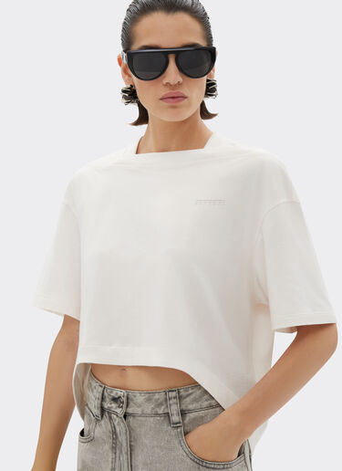 Ferrari Cropped cotton T-shirt Ivory 21182f