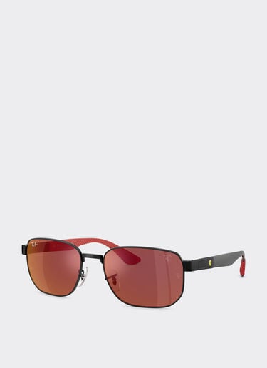 Ferrari Ray-Ban for Scuderia Ferrari RB8329M in black metal with dark red mirrored brown lenses Nero LA0JWf