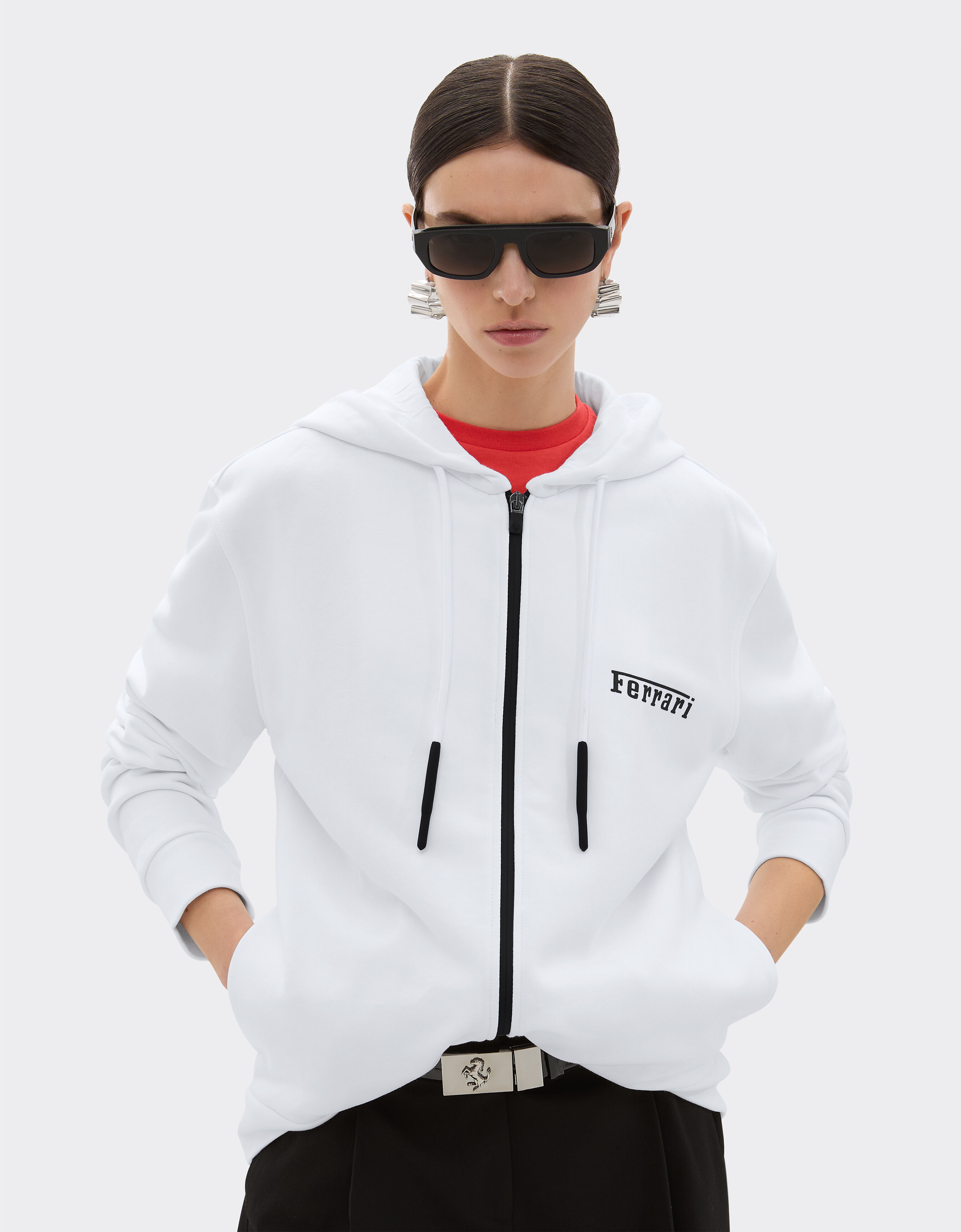 Ferrari Hooded sweatshirt with Ferrari logo Optical White 20452f