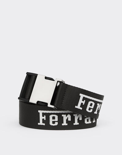 Ferrari Jacquard belt with Ferrari logo Black 21971f