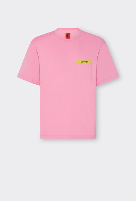 Ferrari T-shirt in cotone con dettaglio a contrasto Nero 20452f
