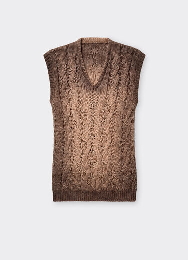 Linen and cashmere vest Ferrari Linen and cashmere vest Marrone Scuro 51645f