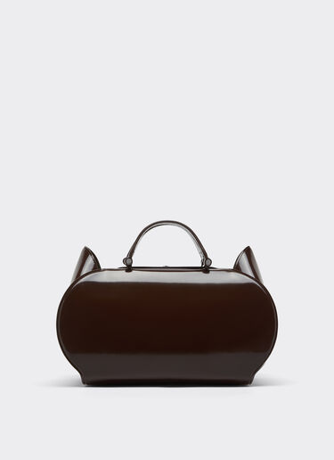 Ferrari Dino bowling bag in shiny leather Ferrari Ferrari Dino bowling bag in shiny leather Espresso 49232f