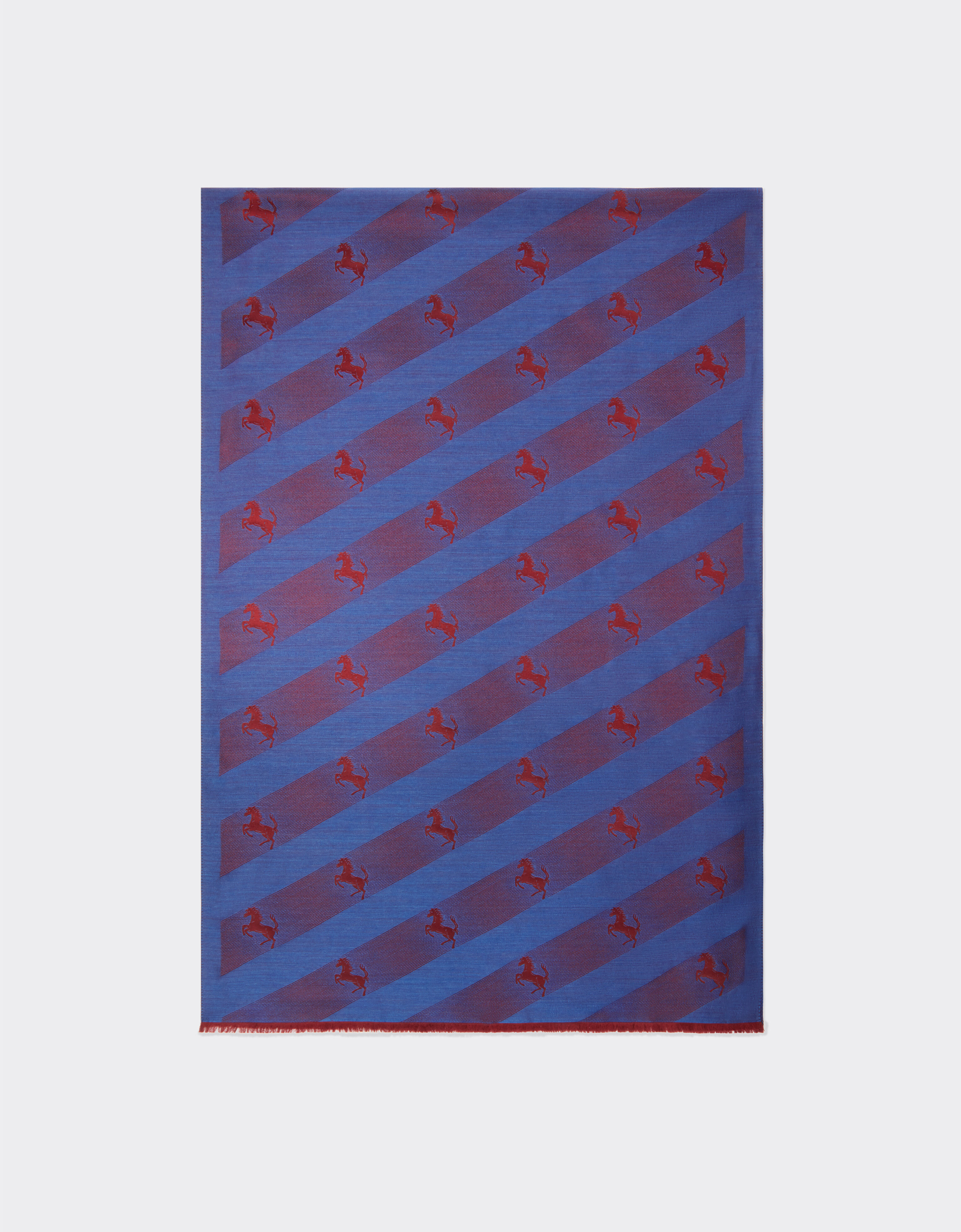 Ferrari Wool and silk scarf with Prancing Horse motif Antique Blue 47072f