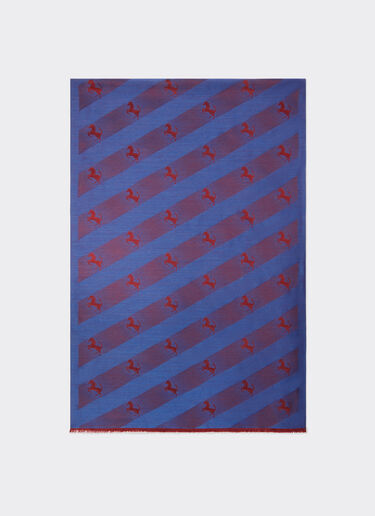 Ferrari Wool and silk scarf with Prancing Horse motif Antique Blue 47072f