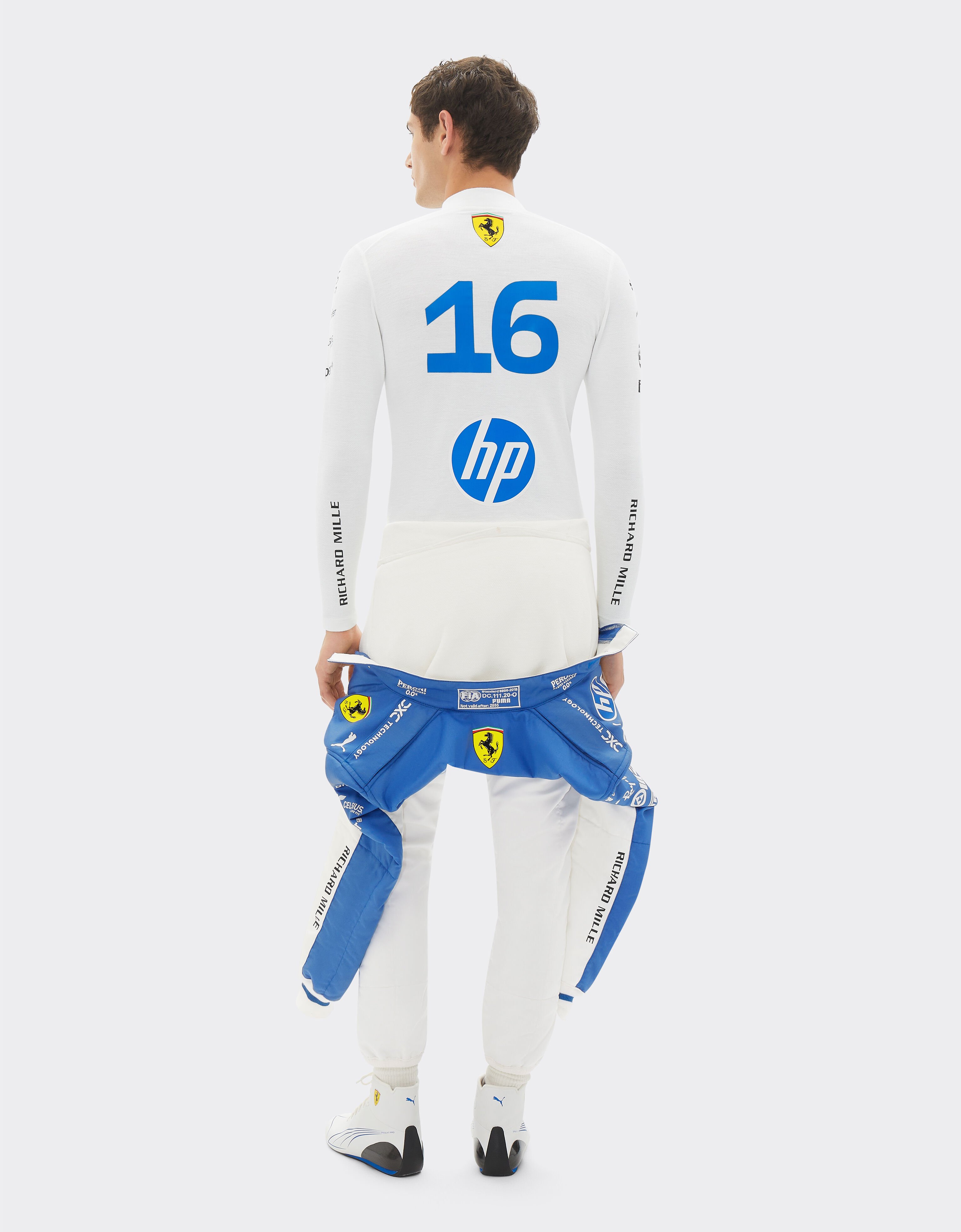 Ferrari Puma for Scuderia Ferrari Charles Leclerc racing undersuit Optical White LA08Yf