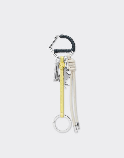 Ferrari Multicolored metal and leather keyring with charm Ultramarine 50011f
