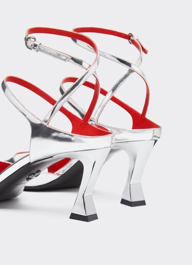Ferrari Sandalia slingback de piel espejada Negro mate 22009f