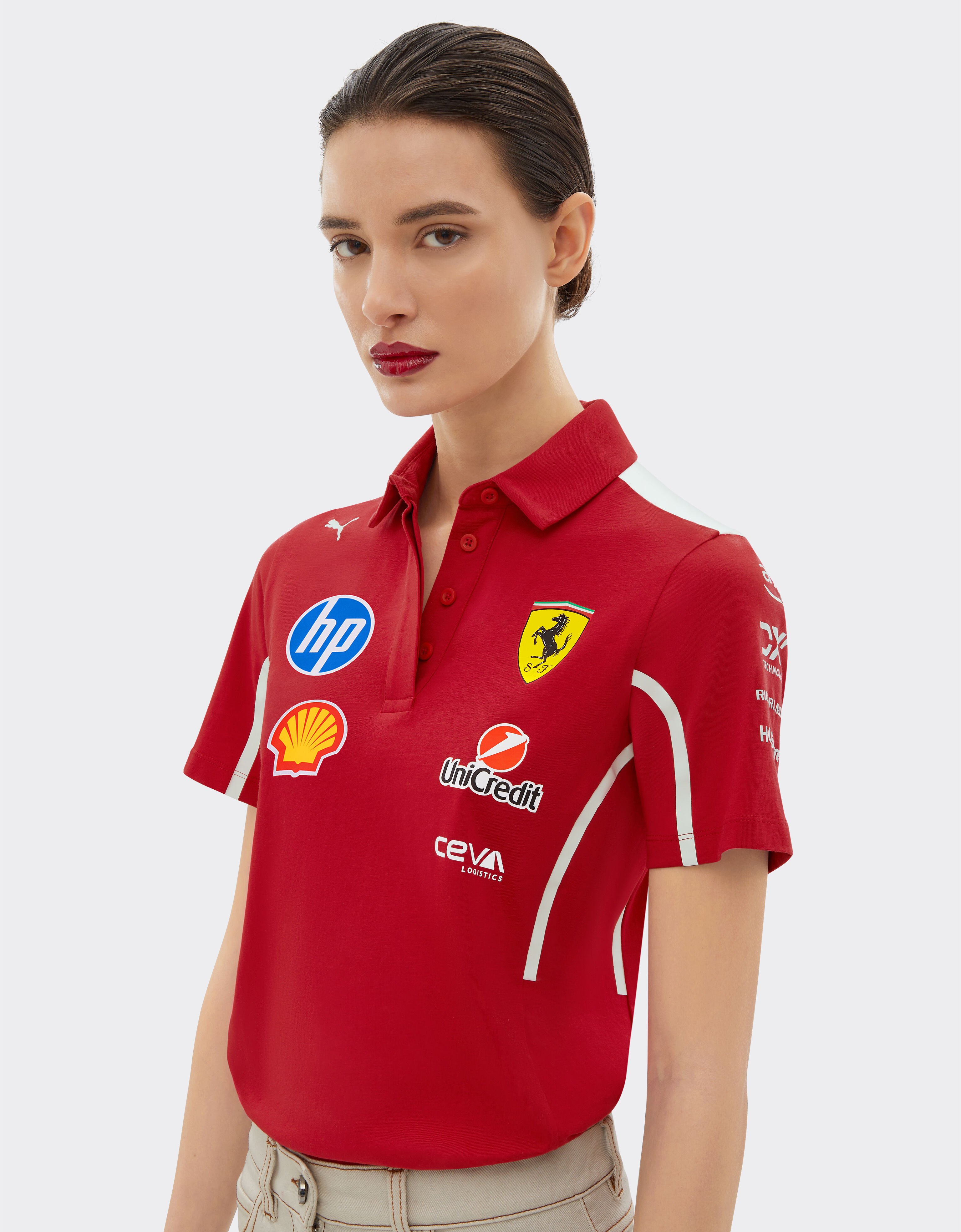 Ferrari Puma for Scuderia Ferrari HP 2025 Team polo shirt Cherry LA027f