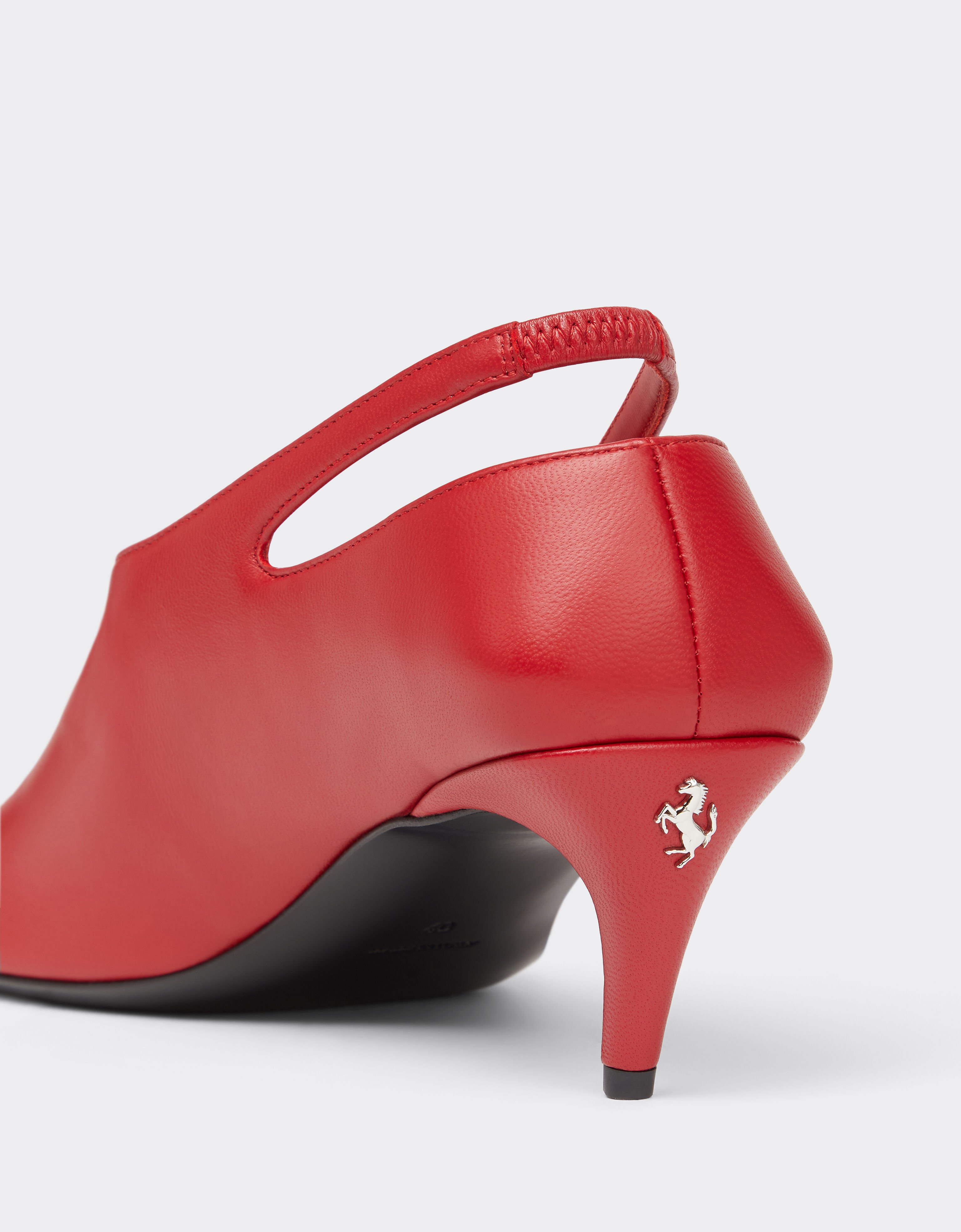 Leather Slingback with Side Cut-out Ferrari Leather Slingback with Side Cut-out Rosso Cardinale CSWSL0006XL00004f