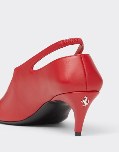 Leather Slingback with Side Cut-out Ferrari Leather Slingback with Side Cut-out Rosso Cardinale CSWSL0006XL00004f