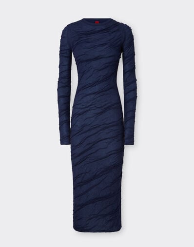 Ferrari Wool and cotton knit dress Navy 21032f