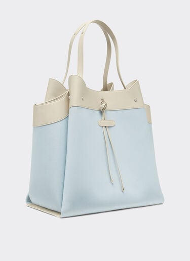 Ferrari x Charles Leclerc tote bag in canvas and leather Ferrari Ferrari x Charles Leclerc tote bag in canvas and leather Steel Blue 49184f