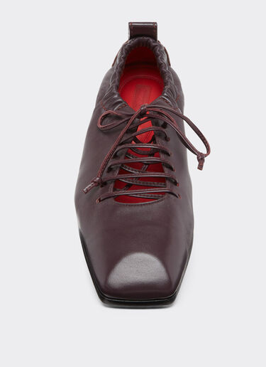 Ferrari Bailarina de piel con cordones Rojo Maison 22133f