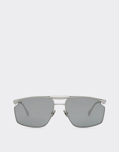 Ferrari Ferrari sunglasses in gunmetal grey metal with polarised silver mirror lens Gold F1525f