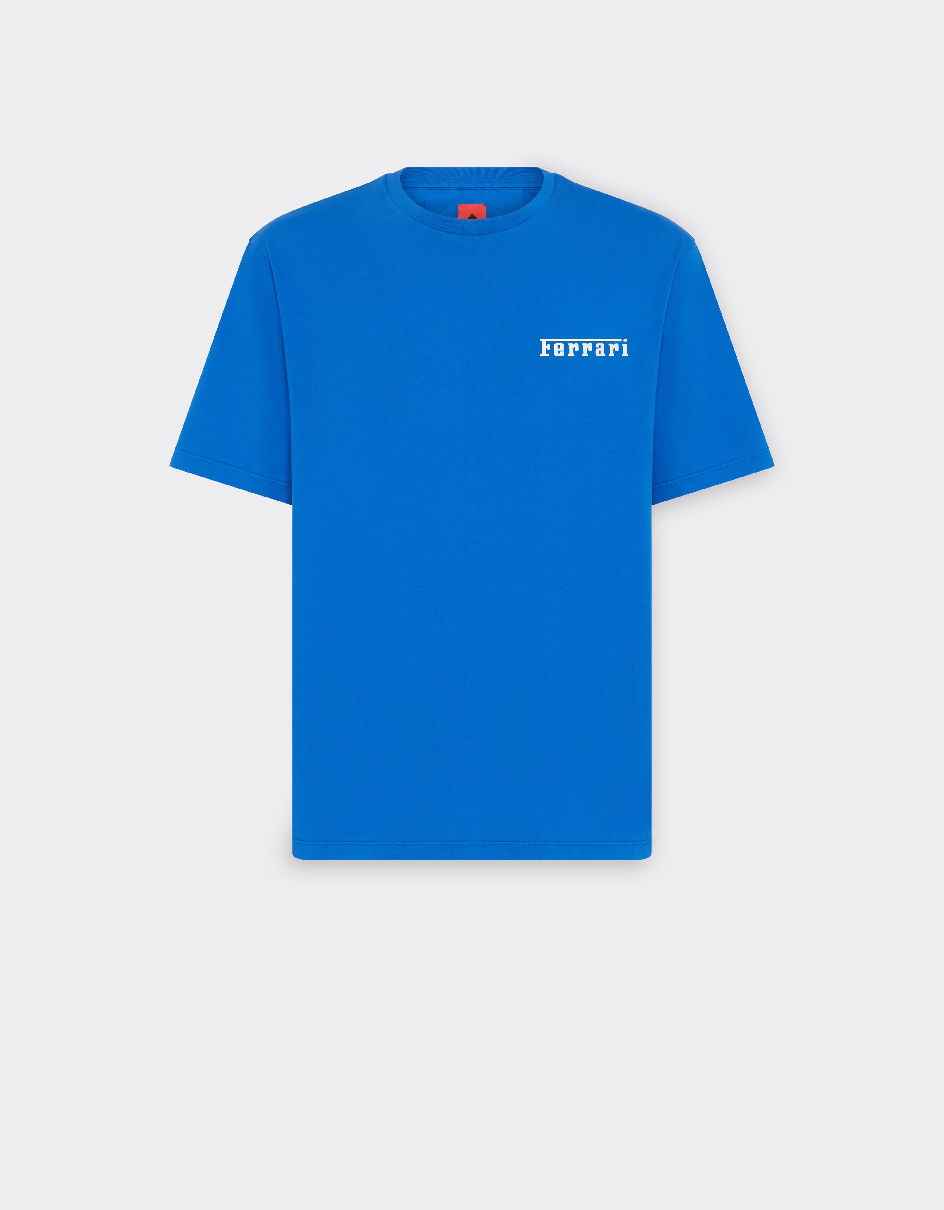 Ferrari Camiseta de algodón con logotipo Ferrari Azul Klein 21163f