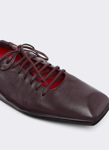 Ferrari Bailarina de piel con cordones Rojo Maison 22316f
