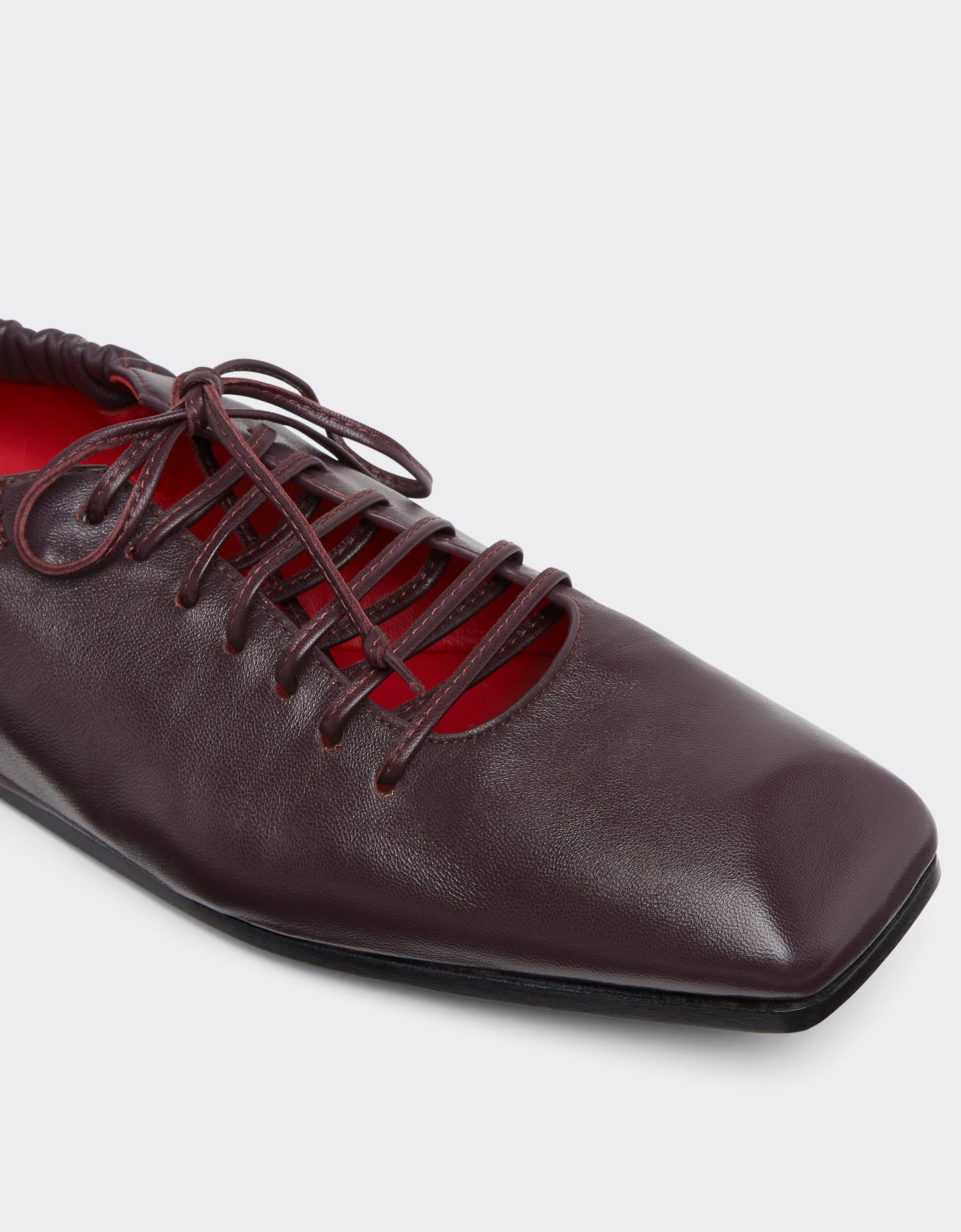 Ferrari Bailarina de piel con cordones Rojo Maison 22316f