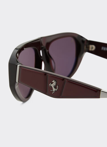 Ferrari Ferrari sunglasses in iridescent burgundy acetate with brown lens Burgundy F1550f