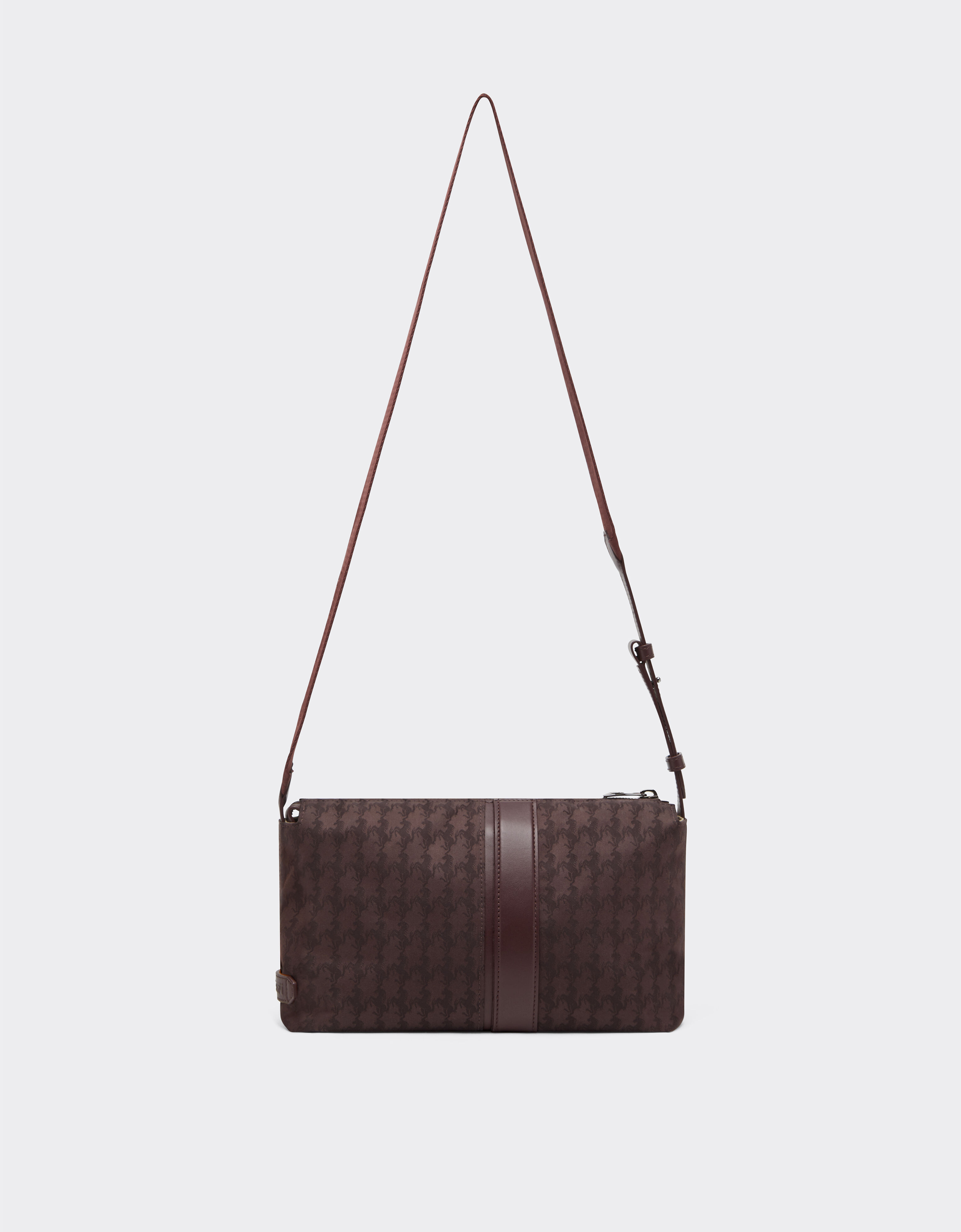 Ferrari Bolso cruzado en jacquard Q-Cycle® con estampado Cavallino Caoba 49139f