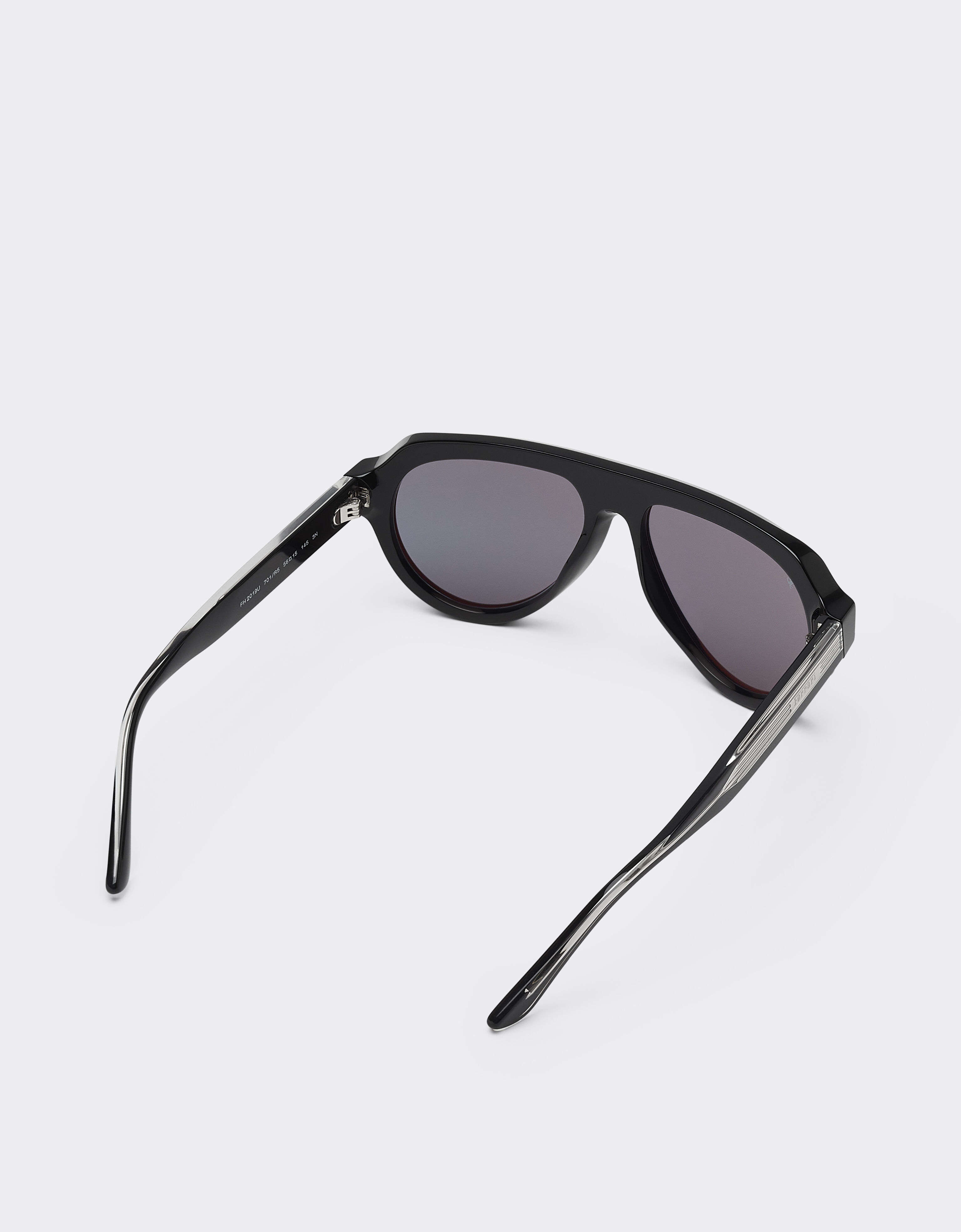 Ferrari Ferrari sunglasses in shiny blackacetate with blue lenses Black LA0ETf