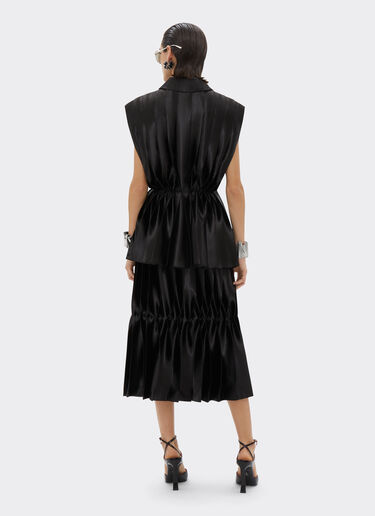 Ferrari Pleated shirt in liquid satin Black 21631f