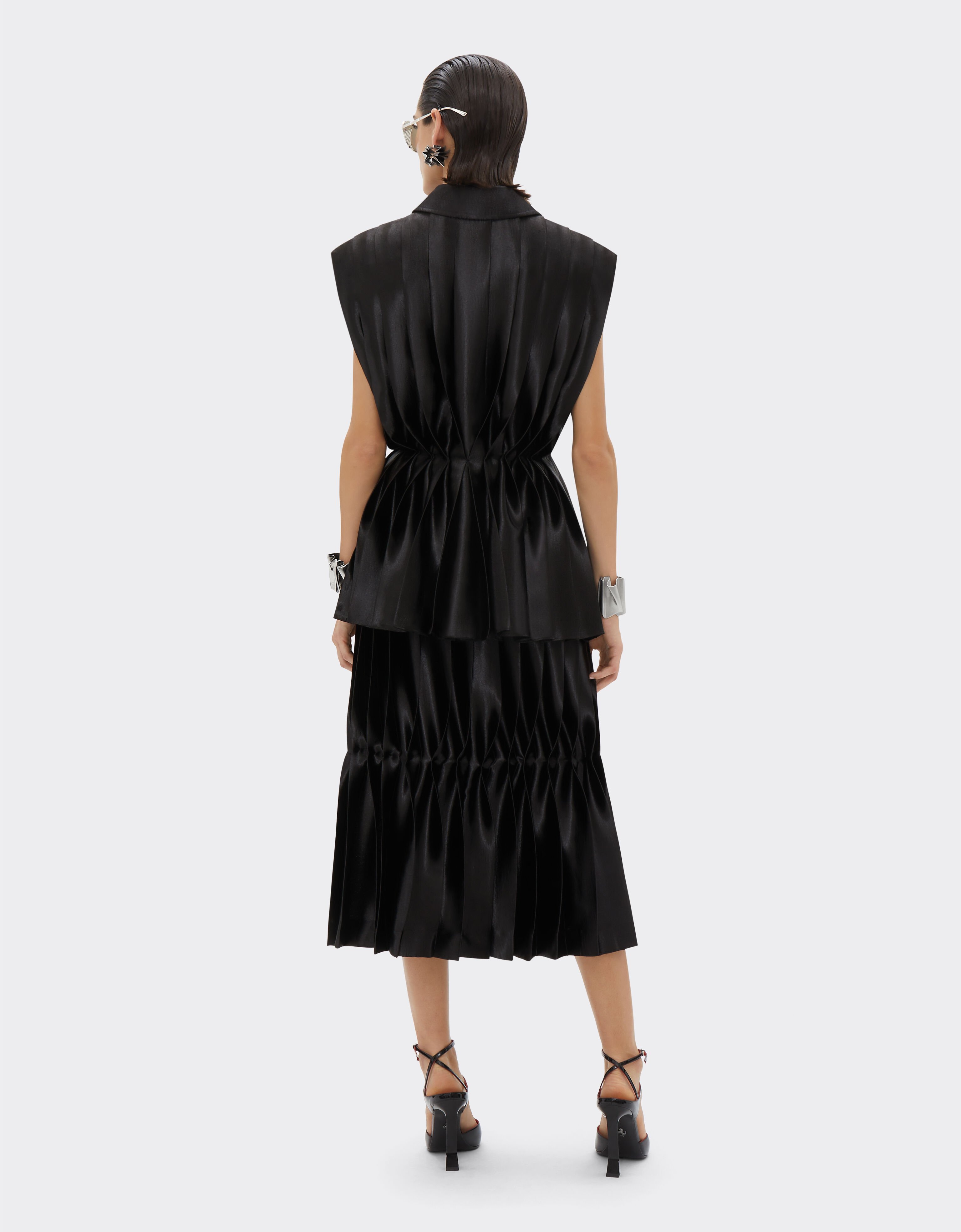 Ferrari Pleated shirt in liquid satin Black 21631f