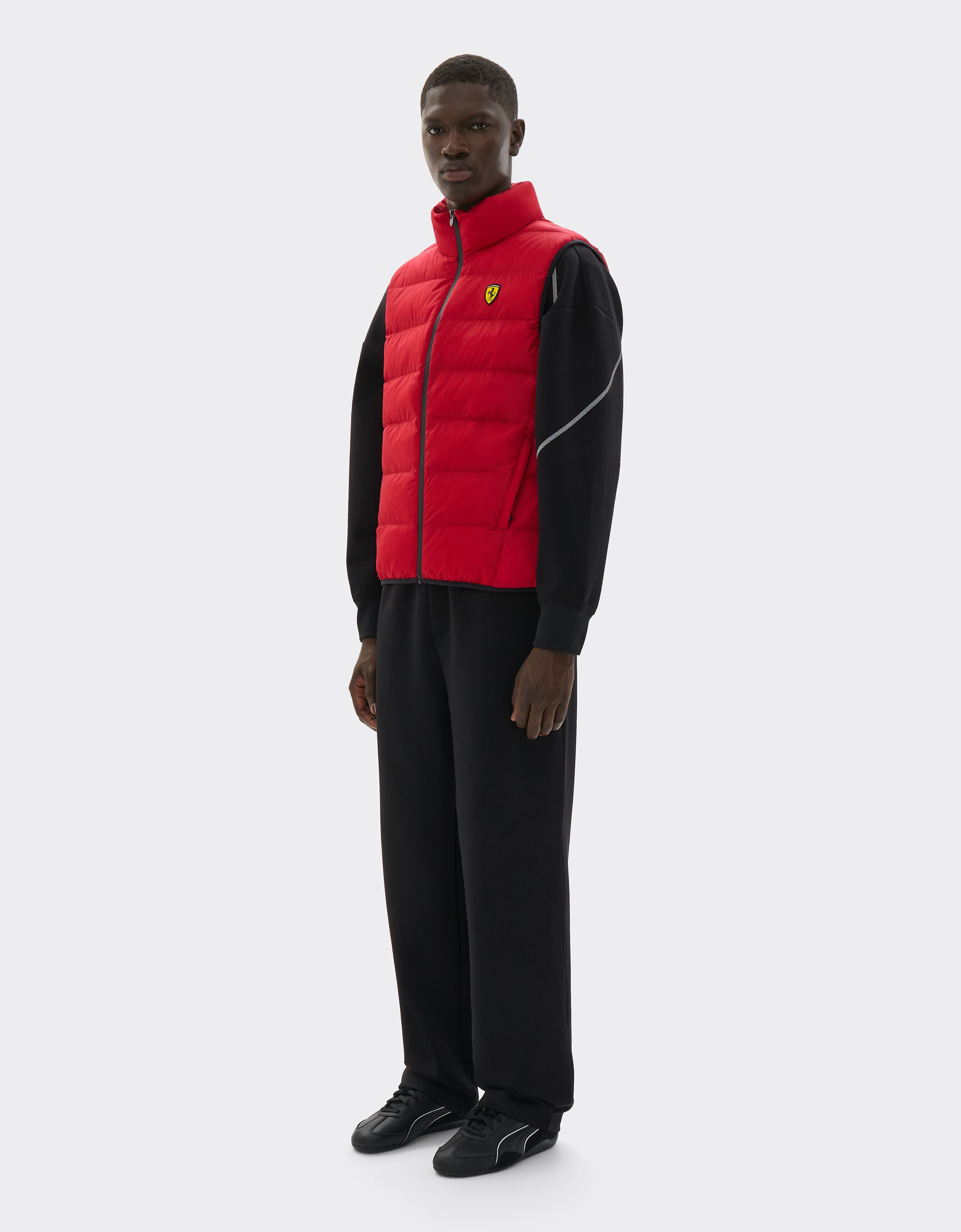 Ferrari Quilted nylon vest with Ferrari Scudetto Rosso SWMVT0001WNY0003f