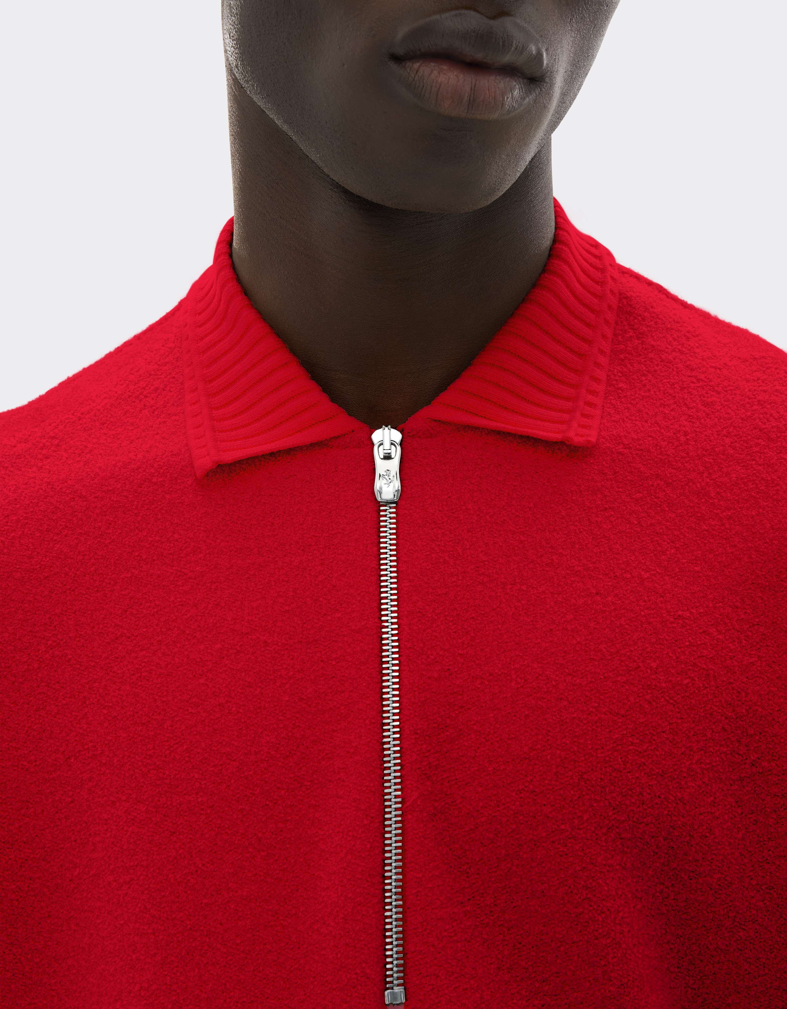 Polo de felpa bouclé con mezcla de algodón Ferrari Polo de felpa bouclé con mezcla de algodón Rosso Magma CJMPO0015JCO0054f