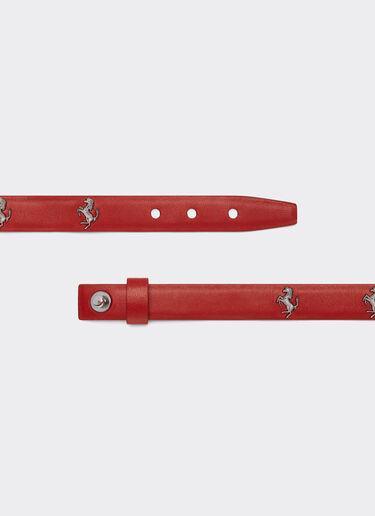 Ferrari Leather bracelet with Prancing Horse studs Rosso Dino 20447f