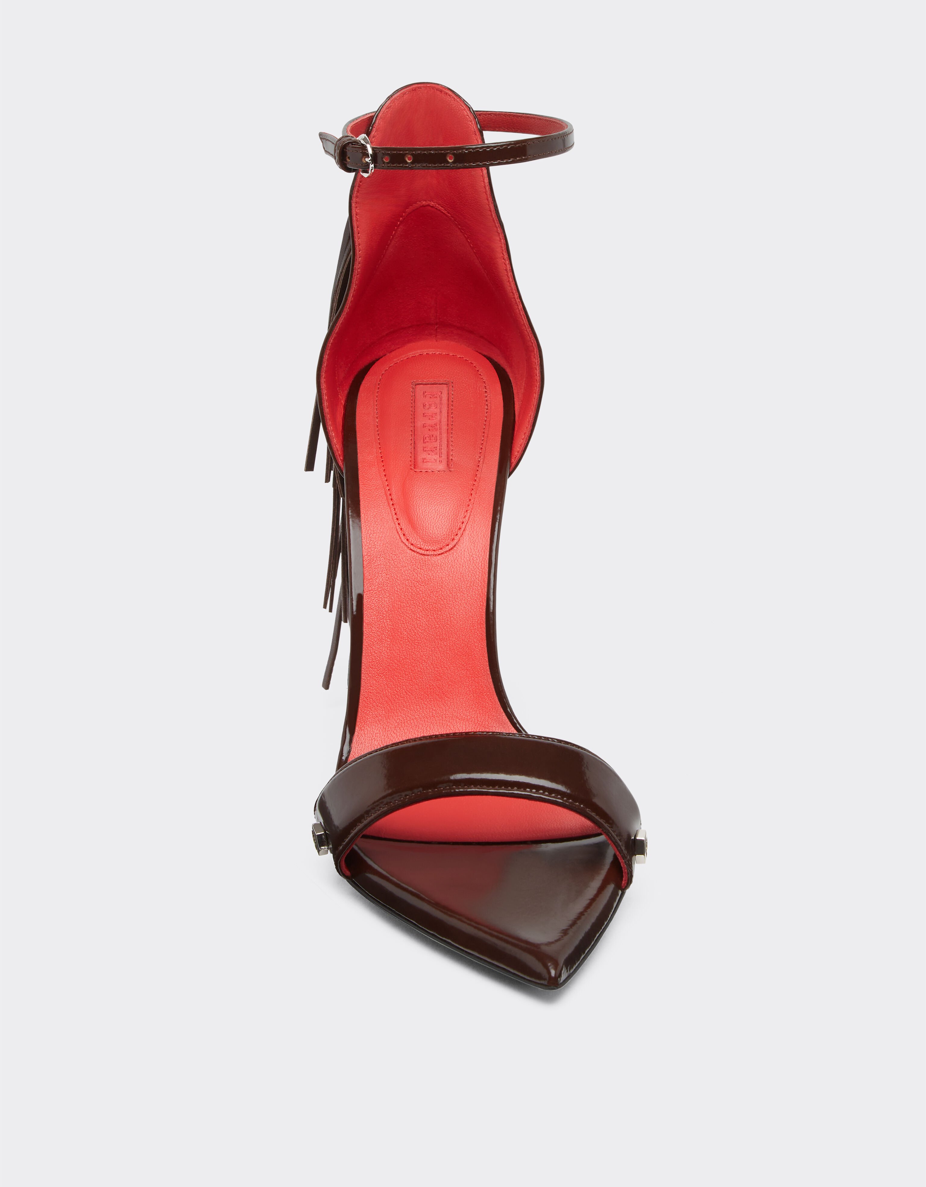 Ferrari Leather sandals with fringing Tabacco 22129f