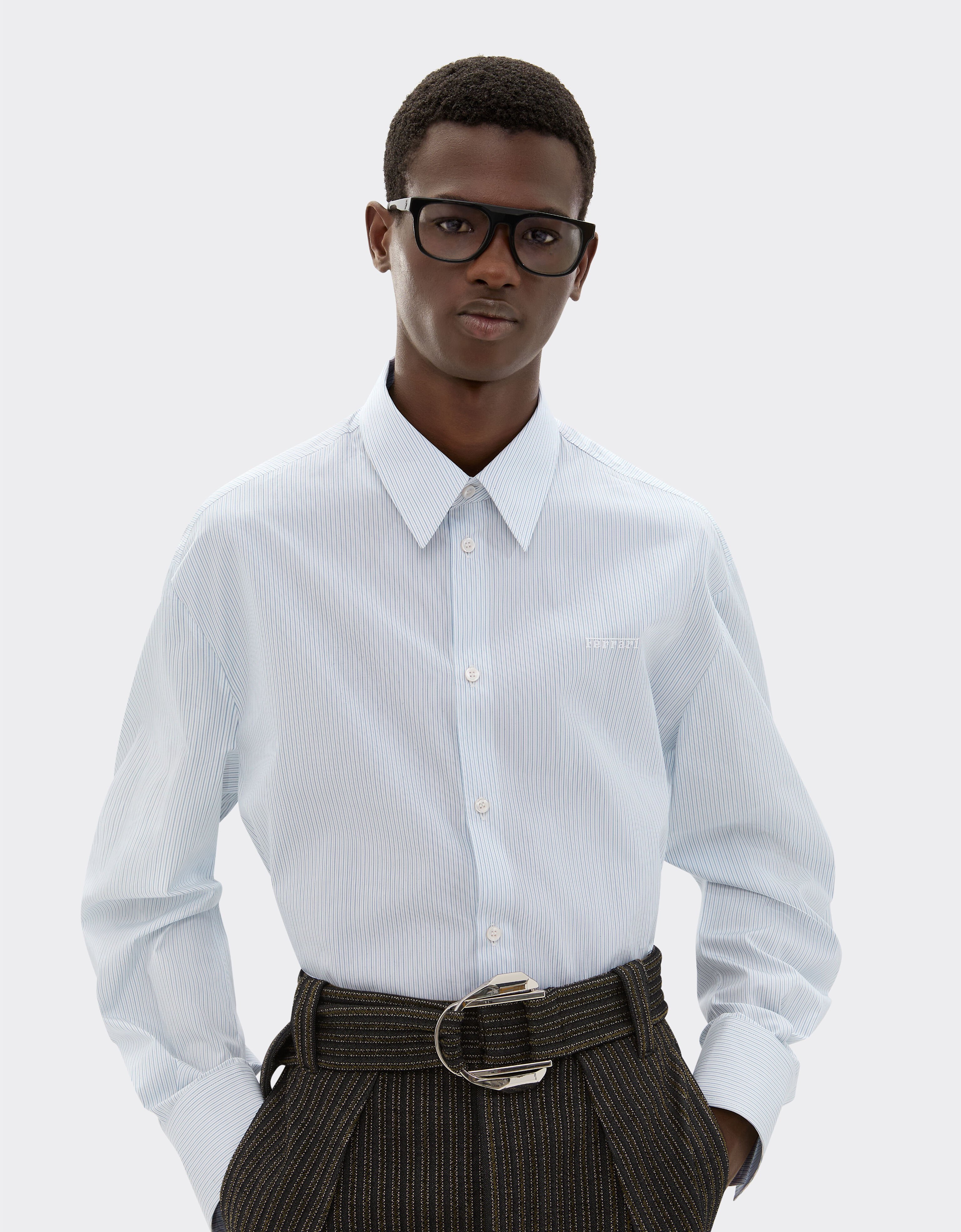 Ferrari Multistriped cotton shirt Optical White 49827f