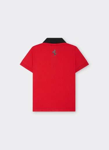 Ferrari Infant cotton piqué polo shirt with contrasting details Rosso Corsa 47003fB